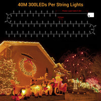 1 x RAW Customer Returns GlobaLink LED fairy lights battery, 300 LEDs 40 m warm white outdoor Christmas lighting with 8 modes and timer, waterproof IP44 for outdoor and indoor Christmas rooms, windows, stairs, railings, garden - RRP €24.91