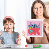 5 x Brand New GHHKUD Diamond Painting Children with Frame, Stitch Diamond Painting Set, Diamond Painting Pictures Children with Gift Box, Diamond Painting for Children from 8-12 Years, Art Craft for Home Decor 18 x 18 cm  - RRP €102.0