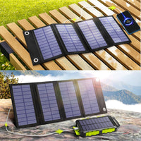 1 x RAW Customer Returns 8W solar panel with solar power bank 20000 mAh, PD15 W USB C solar charger with 3 outputs 2 inputs, outdoor waterproof power bank solar panel compatible for smartphones, tablets and more - RRP €39.1