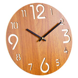 1 x RAW Customer Returns 12 Wooden Wall Clock Vintage Round Home Decor Silent and Non Ticking Easy to Read Battery Operated Kitchen Living Room Bedroom Office Classroom Rustic Clock - RRP €27.06