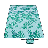 1 x RAW Customer Returns SONGMICS Picnic Blanket, 200 x 150 cm, Large Camping Blanket for Park, Garden, Beach, Waterproof, Machine Washable, Foldable, Light Blue with Tropical Fern GCM001Q01 - RRP €22.02