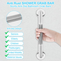 1 x RAW Customer Returns 2 Pieces Bathroom Grab Bar Non-slip Stainless Steel Bathroom Grab Bar, 30 cm Elderly Shower Handle Non-slip Shower Handle for Supporting Disabled Elderly Pregnant Children - RRP €14.87