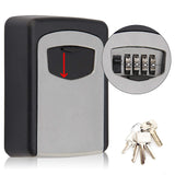 1 x RAW Customer Returns IMURZ outdoor key safe key safe 4 with number code, key box key box with number code, waterproof key box for replacement house keys, house, garages, school - RRP €12.1