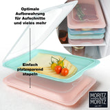 1 x RAW Customer Returns Moritz Moritz set of 4 stackable cold cuts boxes food storage containers with lids for storing sausage, cheese, etc. including chalkboard stickers for labelling - RRP €14.99