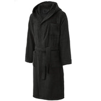 1 x RAW Customer Returns CelinaTex Borkum Bathrobe Hooded Uni Long Patch Pockets Chest Pocket Men 100 Cotton L black - RRP €40.47