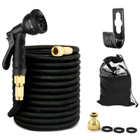 1 x RAW Customer Returns Expandable Garden Water Hose 7.5m. Hose with 8 Modes Water Spray Gun, Flexible with High Strength for Car, Patio, and Pet Washing. Includes Storage Bag - RRP €22.79