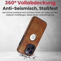 1 x RAW Customer Returns ENOH Designed for iPhone 15 Pro Case Leather Slim Logo View Classic Luxury Elegant Thin Magnetic Shockproof Magsafe Protective Case 2 Screen Protectors Brown, iPhone 15 Pro  - RRP €24.19