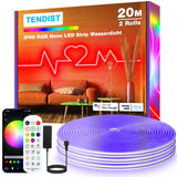 1 x RAW Customer Returns TENDIST IP68 RGB Neon LED Strip Outdoor, Waterproof WiFi Flexible Neon LED Strips Compatible with Alexa, 24V DIY Music Synchronized Silicone Neon Lights for Room, Patio RGB, IP68-20M  - RRP €99.99