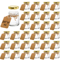 1 x RAW Customer Returns Kingrol Pack of 60 45 ml honey glass jars with lids, small glass preserving jars, mini marble jars with personalized labels and string for spices, herbs, jam, crafts, party favors - RRP €35.09