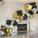 3 x Brand New Black Gold Silver Balloons, 112 Pieces Black Gold Balloon Arch Set Birthday Decoration for Boys Men Party Balloons with Bottles Foil Balloons for Birthday Graduation Anniversary - RRP €57.6