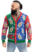 1 x RAW Customer Returns Unisex Men s Ugly Christmas Sweater Cardigan Knitted Santa Rocks Funny Ugly Sweater for Men M - RRP €29.23