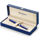 1 x RAW Customer Returns Waterman H misph re rollerball pen, glossy blue lacquer and chrome finish, medium tip with blue ink cartridge, gift box - RRP €55.0