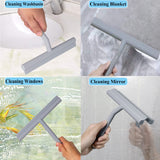 2 x RAW Customer Returns Kenkor Shower Squeegee Silicone Shower Squeegee with Holder Bathroom Wiper 21 cm Wide Window Squeegee Made of Silicone with Stainless Steel Core for Shower, Bathroom, Mirror, Glass Cleaning, Tiles Grey  - RRP €20.14