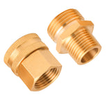 1 x RAW Customer Returns M MINGLE garden hose adapter, 3 4 GHT to 1 2 NPT, brass double male and female connector, with additional 8 washers - RRP €19.54