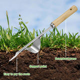 1 x RAW Customer Returns Zocipro stainless steel weeder, hand weeder for the garden, hand weeder, weed fork with wooden handle, manual weeder for digging, weeding, loosening, gift for gardeners - RRP €9.99