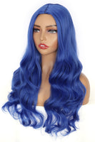 1 x RAW Customer Returns ColorfulPanda WigBlue Women s Wig Long Wavy Curls Natural Wig for Women Everyday Anime Cosplay Costume Party Halloween Carnival Fashion Synthetic Hair... Indigo Blue  - RRP €25.79