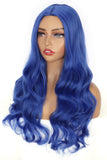 1 x RAW Customer Returns ColorfulPanda WigBlue Women s Wig Long Wavy Curls Natural Wig for Women Everyday Anime Cosplay Costume Party Halloween Carnival Fashion Synthetic Hair... Indigo Blue  - RRP €25.79