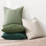 1 x RAW Customer Returns MIULEE Set of 4 Corduroy Cushion Covers Pillowcase Decorative Cushion Cover Modern Sofa Cushions Throw Pillows Couch Cushions for Sofa Decorative Cushions Living Room Bedroom 40 x 40 cm Green Series - RRP €18.49