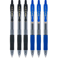 1 x RAW Customer Returns Pilot G2 Retractable Gel Pens with 0.7mm Ball Point Fine Point 6 Pack, Blue Black  - RRP €13.04