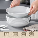 1 x RAW Customer Returns MALACASA, Regular Series, 6-piece pasta plate, soup plate, cream white porcelain salad plate, serving plate, deep plate for spaghetti, large soup bowl for pasta, soup, salad, fruit, 900 ml - RRP €36.29