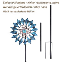 1 x RAW Customer Returns Wind turbine for outdoors - wind chimes for outdoors made of metal, single blade wind turbine, easy to rotate, garden stake, ideal for terrace and garden. Weatherproof garden decoration, home decoration, stable  - RRP €32.99