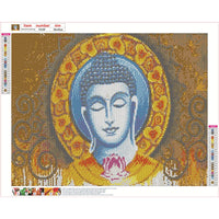 9 x Brand New Square Diamond Painting Set Full Large Buddha 50x40cm Square Stones DIY 5D Diamond Painting Pictures Adults Pictures Mosaic Cross Stitch Beads Pictures for Living Room Bedroom Office Wall Decor - RRP €183.6