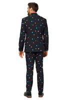 1 x RAW Customer Returns OppoSuits Men s Prom Suits for Men - Pac-Man - Comes with Jacket, Pants and Tie in Funny Designs Men s Suit, Black Black , 48 - RRP €89.95