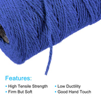 1 x Brand New sourcing map 328Ft Twine 2mm Craft Jute String for DIY Artwork Gift Wrapping Dark Blue - RRP €10.49