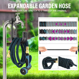 1 x RAW Customer Returns Flexible Garden Hose Water Hose Flexible with 10-Function Nozzle Shower Adapter Hanger Stretchable Flexible Hose for Garden, Car, for Washing and Watering 7.5M, Blue  - RRP €24.19