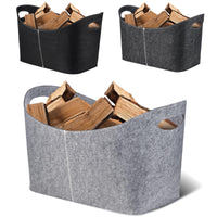 10 x Brand New Wood Basket for Firewood Felt Bag Firewood Firewood Bag Foldable Wood Basket Felt Basket Felt Multifunctional Firewood Bag Storage Basket Firewood Basket Grey 1  - RRP €204.0