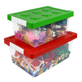 1 x Brand New Bins Things Toy Organizer and Storage Toy Chest - Set of 2 Large and Small Brick Shaped Kids Storage Boxes, Storage Boxes for Lego, Building Block, Barbie Dolls, Hot-Wheel, Beyblades - Toy Box - RRP €29.94