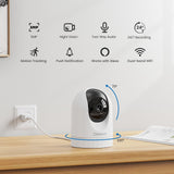 1 x RAW Customer Returns Cinnado 5MP baby monitor with camera - 5G 2.4GHz indoor surveillance cameras, WiFi camera indoor, 360 degree dog camera with motion tracking, compatible with Alexa - RRP €29.74