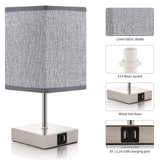 2 x RAW Customer Returns ShuBel bedside lamp touch dimmable set of 2, LED table lamp vintage, with 2 USB quick charging ports 2 dimmable light bulbs, energy saving, eye protection for bedroom, living room, office - RRP €99.98