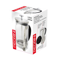 1 x RAW Customer Returns Pedrini infuser 600 ml, steel and tempered glass, with filter and presser - RRP €20.16