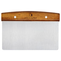 1 x RAW Customer Returns BREADLYST - Premium dough card dough scraper made of stainless steel 18cm large with wooden handle - baking, accessories, sourdough - RRP €24.19