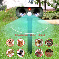 1 x RAW Customer Returns Solar cat repeller, ultrasonic animal repeller cat repellent, waterproof marten repeller with PIR motion sensor cat repeller for garden, effective against cats, dogs, martens and birds pests - RRP €19.15