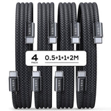 1 x RAW Customer Returns LISEN 60W USB C Cable 4 Pack 0.5m 1m 1m 2m USB C to USB C PD 3.0 USB C Fast Charging Cable for iPad Air Pro 2024 iPhone 15 , Samsung Galaxy S24, Tab, Xiaomi, Huawei, OnePlus - RRP €17.14