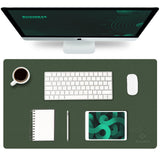 1 x RAW Customer Returns Knodel table mat, desk mat, 60 x 35 cm PVC table mat, laptop table mat, waterproof desk mat for office or home use, double-sided dark green grey  - RRP €11.99