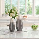 1 x RAW Customer Returns TERESA S COLLECTIONS Ceramic Vase Modern Home Decoration Decorative Vases Gray and White for Living Room Fireplace Table Decoration 2 Pack Mother s Day Gifts for Mom, 28 cm - RRP €20.16