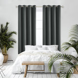 1 x RAW Customer Returns Deconovo Curtains Opaque Curtains Bedroom Eyelet Thermal Curtain Cold Protection Blackout Curtain Darkening, 175 x 140 cm Height x Width , Dark Grey, Set of 2 - RRP €29.32