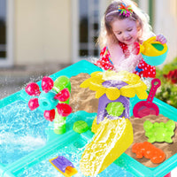 1 x RAW Customer Returns VATOS Sand Water Play Table for Toddlers 3-5, 4 IN 1 Water Table Beach Table for Kids, 25pcs Outdoor Activities Sensory Play Table for Toddlers Summer Beach Garden Backyard Pond Shower - RRP €39.34