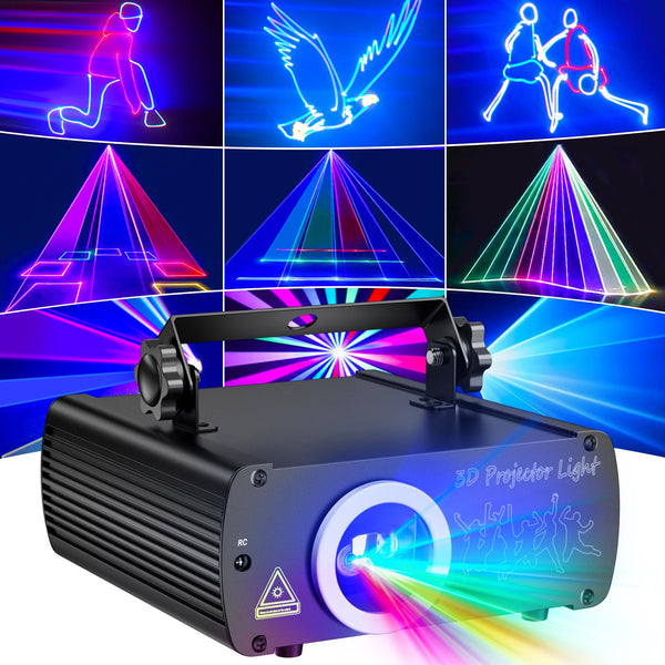 RAW Customer Returns Job Lot Pallet - Ehaho DJ disco light party light 3D RGB Animation Party Light - 36 Items - RRP €5039.64