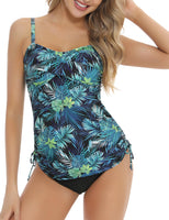 1 x RAW Customer Returns Gyabnw Tankini for Women Two Piece Swimsuit Adjustable Straps Tankini Tops with Breifs, Flower Design Swimsuits for Beach, Pool, Vacation - RRP €28.97