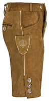 1 x RAW Customer Returns Men s traditional short leather trousers with suspenders 52 light brown  - RRP €64.93