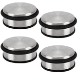 1 x RAW Customer Returns Belle Vous Pack of 4 Stainless Steel Floor Door Stoppers - 10cm x 1.20kg - Heavy Duty, Robust Non-Slip Door Stopper with Protective Rubber Buffer Ring Band - For House, School Office Doors - RRP €30.54