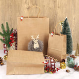 1 x RAW Customer Returns Large Brown Paper Bag with Handle, HRUISE 25 Pack Paper Gift Bags, 130GSM kraft paper bags with handles for birthday, festival celebration, shopping bags, party bags, wedding bag - RRP €18.14