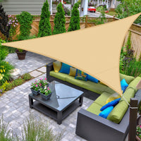 1 x RAW Customer Returns AXT SHADE Triangular Waterproof Shade Sail Awning 3x3x3m UV Ray Protection for Outdoor Terrace Patio Garden-Sand - RRP €24.99