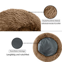 4 x Brand New Granbest Luxury Plush Dog Bed Cat Bed Round Dog Cushion Super Soft Doughnut Shape Pet Bed for Small Medium Dogs Faux Fur Pet Bed Machine Washable 50cm, Khaki  - RRP €81.6