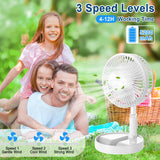 1 x RAW Customer Returns BoloShine Folding Pedestal Fan, Mini Telescopic Fan USB Rechargeable Fan Solar Table Fan, 3 Speeds Quiet Height Adjustable Floor Fan for Camping Office Room - RRP €42.2