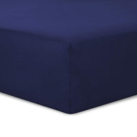 1 x RAW Customer Returns VISION - fitted sheet, 150 x 200 cm, color navy blue, 100 cotton, 57 threads cm , 4 elastic corners, stretch height 30 cm - RRP €18.1